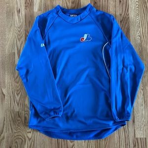 Montreal Expos MLB Authentic long-sleeve pullover - Size Medium